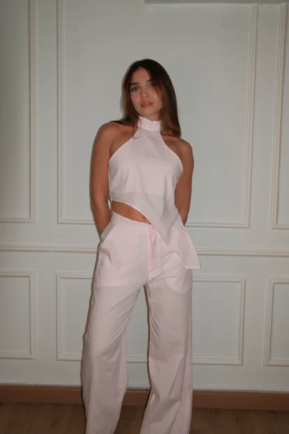SET CAPRI EN LINO ROSADO