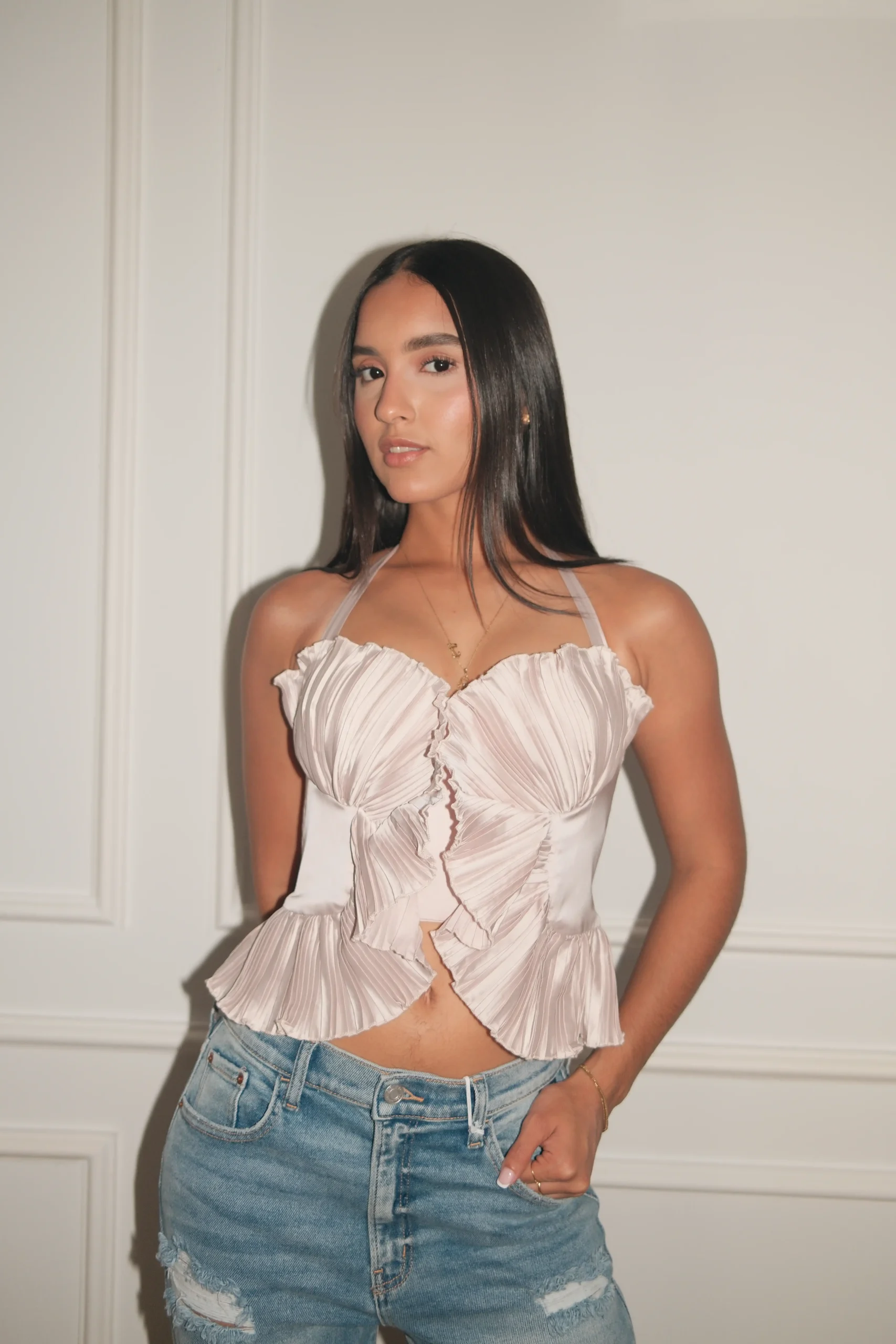 BLUSA SEDA CHAMPAGNE LT11665 - Imagen 4