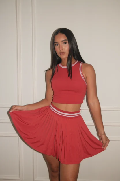 SET SPORTY PLIZADO ROJO
